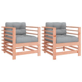 Garden Chairs with Cushions 2 pcs Solid Wood Douglas 825679