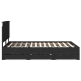 Bed Frame with Drawer Black 140 x 190 cm Engineer Wood 3409455