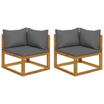 Sectional Corner Sofas 2 pcs with Cushions Solid Wood Acacia 318551