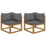 Sectional Corner Sofas 2 pcs with Cushions Solid Wood Acacia 318551