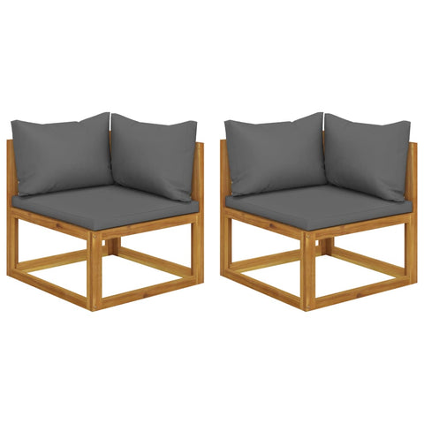 Sectional Corner Sofas 2 pcs with Cushions Solid Wood Acacia 318551