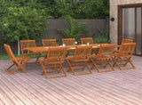 11 Piece Garden Dining Set 280x90x75 cm Solid Wood Acacia 3086992