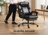 Adjustable Office Chair Reclining Computer Desk Chair with Footrest, Armrest, Casters, Black T3398P551768