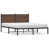 Metal Bed Frame without Mattress Brown Oak 150x200 cm King Size 4007767