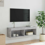 TV Cabinet with LED Lights Concrete Grey 100x30x30 cm 837161