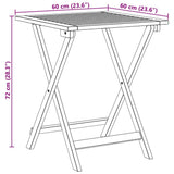 Garden Table Folding Natural 60 x 60 x 72 cm Solid Acacia Wood 4105490