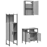 3 Piece Bathroom Furniture Set Grey Sonoma Engineered Wood 3214818