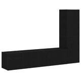 TV Cabinet Set 4 pcs Black Oak Engineered Wood 3333052