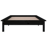 LED Bed Frame without Mattress Black 75x190 cm Small Single Solid Wood 820635