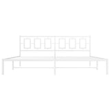 Metal Bed Frame without Mattress with Headboard White 193x203cm 374296