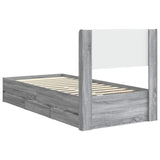 Bed Frame with Storage and Headboard Grey Sonoma 75 x 190 cm 3414352