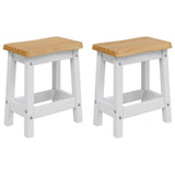 Bar Stool EKAI 2 pcs White 40 x 29 x 45.5 cm Solid Pine Wood 42037012