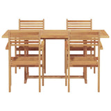 Garden Dining Set 5 pcs Natural Solid Acacia Wood 3375774