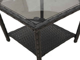 Garden Sofa with Cushion 2 pcs Black and Turquoise Poly rattan 4103880