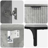 Bathroom Furniture Set Concrete Grey Engineered wood, Metal 3393116