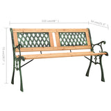 312033 Garden Bench 122 cm Cast Iron and Solid Firwood
