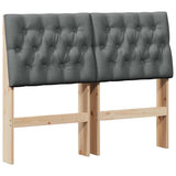Upholstered Headboard Dark Grey 120 cm Solid Pine Wood 879350