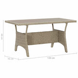 316583 Garden Table Grey 120x70x66 cm Poly Rattan