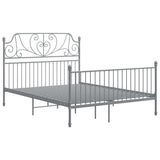 Bed Frame without Mattress Grey Metal 140x200 cm 324852