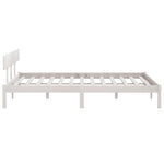 Bed Frame without Mattress White Solid Wood 200x200 cm 810168