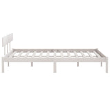Bed Frame without Mattress White Solid Wood 200x200 cm 810168