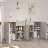 Sideboard Concrete Grey 160x36x75 cm Engineered Wood 3074931