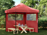 Foldable Party Tent Pop-Up with 2 Sidewalls Burgundy 4004995
