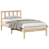 Bed Frame with Headboard Brown 90 x 190 cm Solid Pine Wood 872254