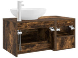 Bathroom Furniture Set 2 pcs Smoked Oak Engineered Wood 3403916