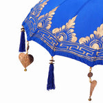 Parasol with Base Blue, Brown 250 cm Cotton, Wood 3356911