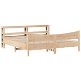 Bed Frame with Headboard 200x200 cm Solid Wood Pine 3306291