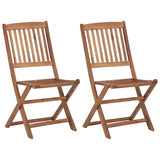 Outdoor Chair Set of 2 Natural Wood Solid Acacia wood Standard 313603