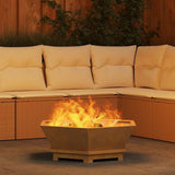 Fire Pit Brown 75 x 75 x 28 cm Weathering Steel 858997