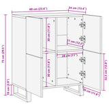 Sideboard Brown 60x34x75 cm Solid Wood Mango 377566