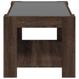 Coffee Table with LED Brown Oak 73x53x45 cm Engineered Wood 847552