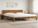 Double Bed Frame with Headboard ROSTOCK Natural 180 x 200 cm 3405423