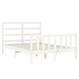Bed Frame without Mattress White 140x190 cm Solid Wood Pine 3191887