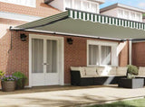 Retractable Awning Green and White 500 x 350 cm 3331585