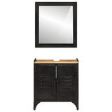2 Piece Bathroom Furniture Set Iron and Solid Wood Mango 3217109