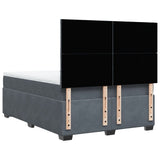 Box Spring Bed with Mattress Dark Grey 140x190 cm Velvet 3290907