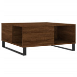 Coffee Table Brown Oak 80x80x36.5 cm Engineered Wood 830795