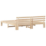 Bed Frame with Headboard Natural 180 x 200 cm Solid Pine Wood 872599