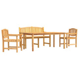 4 Piece Garden Dining Set Solid Wood Teak 3157944