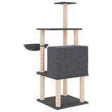 Cat Tree with Sisal Scratching Posts Dark Grey 132 cm 171728