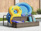 Poolside Float Storage Grey 110x100x57 cm Poly Rattan 4104090