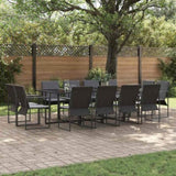 Garden Dining Set 13 pcs Black Steel 3335870