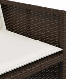 Garden Chairs with Cushions 4 pcs Brown Poly Rattan 364935
