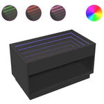 ZNTS Coffee Table with Infinity LED Black 90x50x50 cm 847666