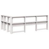 Bookcase Headboard L-Shaped White 120 cm Solid Wood Pine 859287