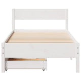 Bed Frame without Mattress White 90x190 cm Single Solid Wood Pine 3301771